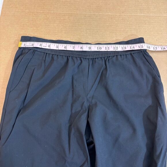 Eileen Fisher, The Fisher Project, Black Tapered Wool Pant Silk Waistband Medium - Picture 10 of 12